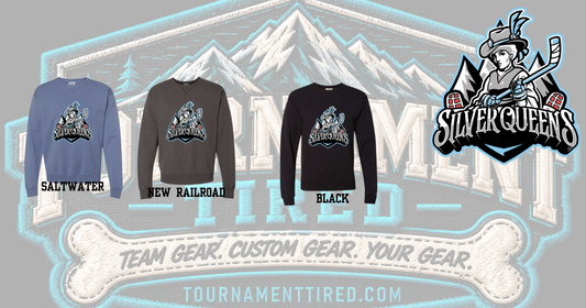 Silver Queens Mascot crewneck colors and design