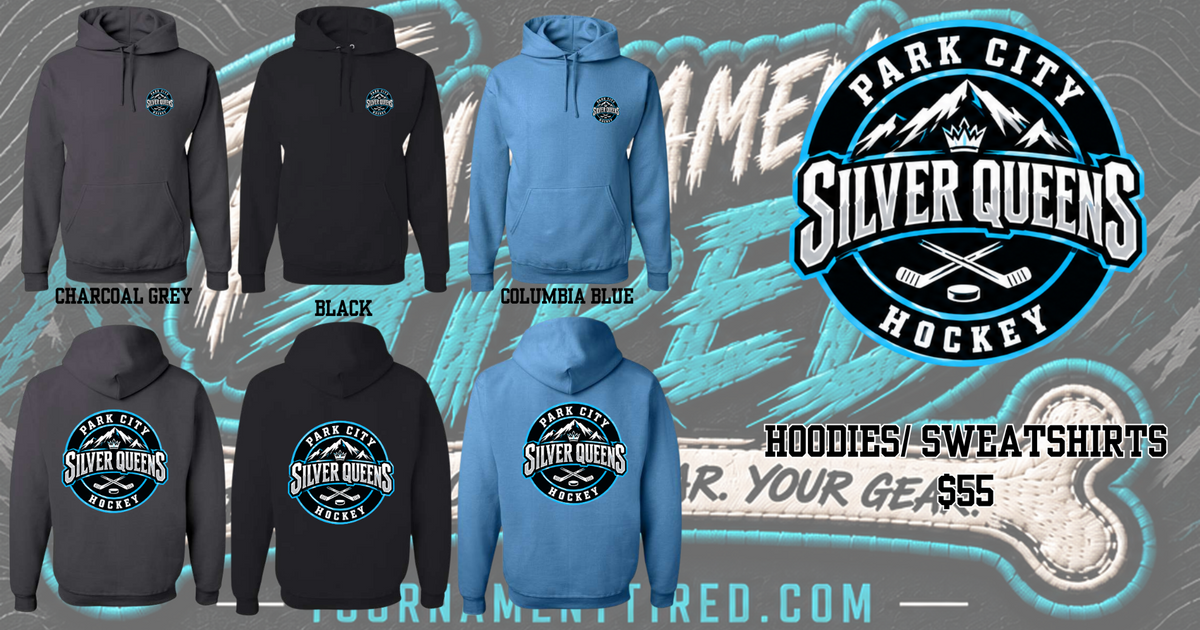 Silver Queens Circular Crest Hoodie color and design mockups